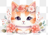 PNG Cat animal flower cartoon. 