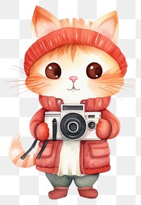 PNG Cat photographer holder camera cartoon cute. 