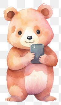 PNG Bear technology cartoon cute. AI generated Image by rawpixel.