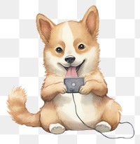 PNG Dog playing social media animal mammal paper. 