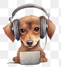 PNG Dog social media headphones mammal animal. 