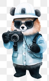 PNG Panda wear glasses cartoon camera adult. 