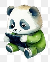 PNG Two pandas playing a social media device mammal animal bear. 