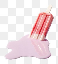 PNG melted ice cream bar, transparent background. 