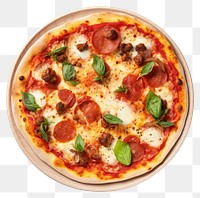 PNG Pizza food plate white background. AI generated Image by rawpixel.