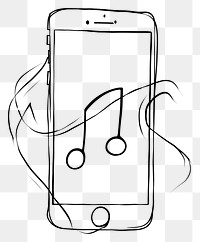 PNG Phone line art white background. AI generated Image by rawpixel.
