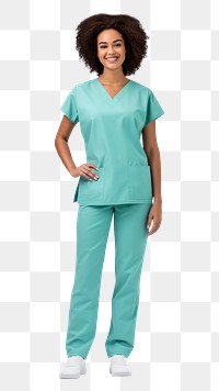 PNG Adult nurse white background turquoise.