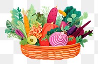 PNG Vegetable basket vegetable plant food. AI generated Image by rawpixel.
