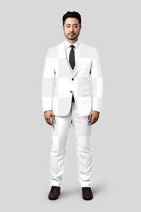 Men's business suit png mockup, transparent apparel