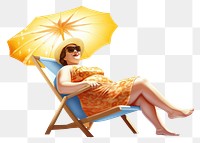 PNG  Fat middle aged woman sunbathing summer adult relaxation. AI generated Image by rawpixel.