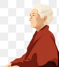 PNG Gray hair old woman portrait adult contemplation. 