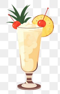 PNG Classic pina colada cocktail pineapple drink. AI generated Image by rawpixel.