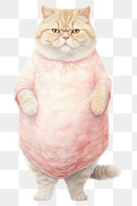 PNG  Cat pregnant drawing mammal animal. AI generated Image by rawpixel.