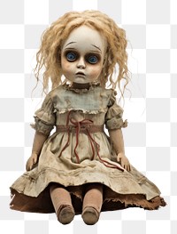 PNG  Creepy doll toy white background. AI generated Image by rawpixel.