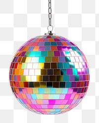 PNG  Disco ball hanging sphere white background. 