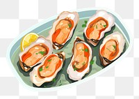 PNG Seafood oyster plate invertebrate. AI generated Image by rawpixel.