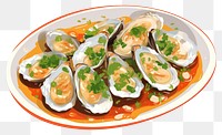 PNG Seafood oyster plate meal. AI generated Image by rawpixel.