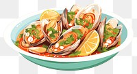PNG Seafood plate meal dish. AI generated Image by rawpixel.