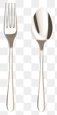 PNG Spoon fork silverware simplicity. AI generated Image by rawpixel.