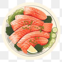PNG Seafood salmon plate meal. AI generated Image by rawpixel.