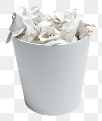 PNG Crumpled paper in bin.