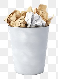 PNG bin with crumpled paper. AI generated image by rawpixel.