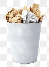 PNG bin with crumpled paper. 