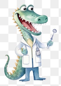 PNG Crocodile dentist animal cartoon doctor. 