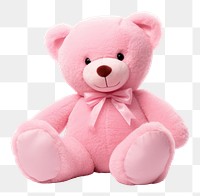 PNG Teddy bear pink toy white background. AI generated Image by rawpixel.