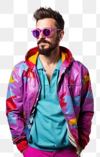 PNG Stylist man sunglasses sweatshirt portrait. 