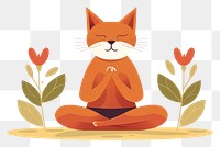 PNG Cat meditating cartoon yoga representation. 