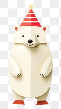 PNG Happy polar bear celebrating Christmas wearing Santa ha snowman animal representation. 