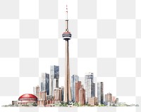 PNG Toronto tower architecture building landmark. .