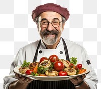 PNG Italian food chef holding plate. 