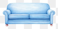 PNG Luxury blue sofa furniture armchair drawing. 