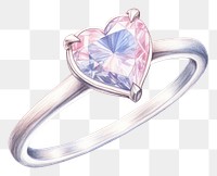 PNG Diamond heart ring gemstone jewelry silver. AI generated Image by rawpixel.