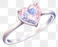 PNG Diamond heart ring gemstone jewelry silver. 