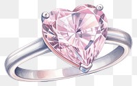 PNG Diamond heart ring gemstone jewelry silver. AI generated Image by rawpixel.