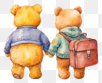 PNG Hugging together bear toy representation. 