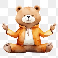 PNG Bear toy representation cross-legged. AI generated Image by rawpixel.
