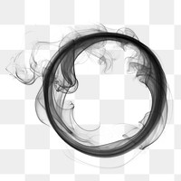 PNG Cigarette smoke ring circle black white. 