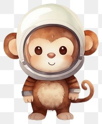 PNG Monkey wearing space helmet cartoon animal nature. 