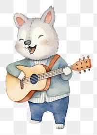 PNG Musician cartoon guitar cute. AI generated Image by rawpixel.