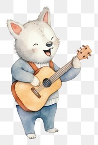 PNG Musician cartoon guitar cute. AI generated Image by rawpixel.