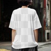 Baggy t-shirt png, transparent mockup