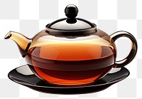 PNG Blacktea teapot white background refreshment. 