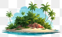 PNG Tropical island outdoors cartoon nature. 