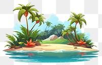 PNG Tropical island outdoors tropics cartoon. 