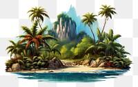 PNG Tropical island landscape outdoors tropics. AI generated Image by rawpixel.
