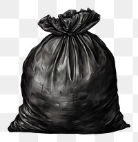 PNG Waste bag black trash. 